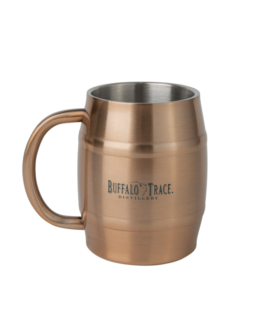 Copper Barrel Mug with handle and Buffalo Trace Logo