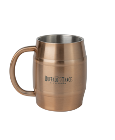 Copper Barrel Mug with handle and Buffalo Trace Logo