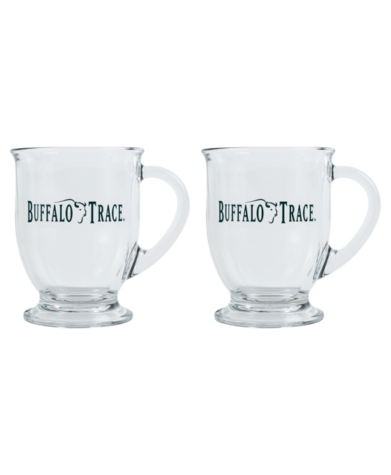 Set of Two Glass Handled Mugs with Buffalo Trace Logo