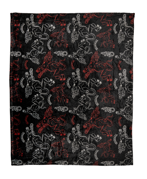FIREBALL STEP & REPEAT 60" MICROFLEECE BLANKET - BLACK
